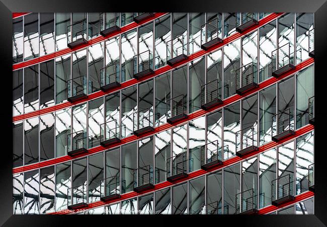 Modern architecture repetition Framed Print by Juan Jimenez