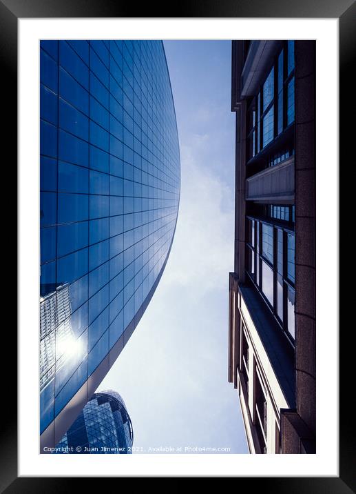 Low Angle View of Skyscrapers in the City of London Framed Mounted Print by Juan Jimenez