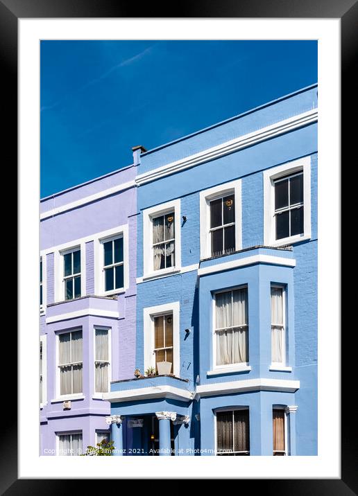 Colorful townhouses near Portobello Road in Notting Hill, London Framed Mounted Print by Juan Jimenez