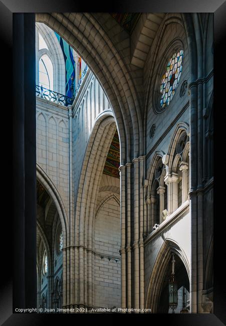 Interior View of the Cathedral of La Almudena in Madrid Framed Print by Juan Jimenez