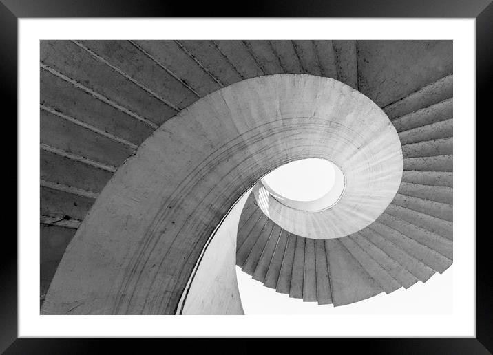 Stairs at Gdanski Bridge in Warsaw, Poland. Framed Mounted Print by Robert Pastryk