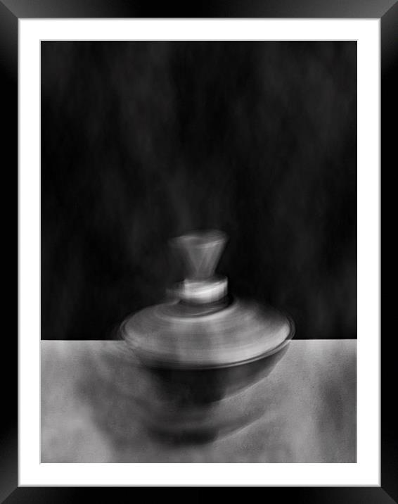 Smoking Spinning Top Framed Mounted Print by Neil Greenhalgh