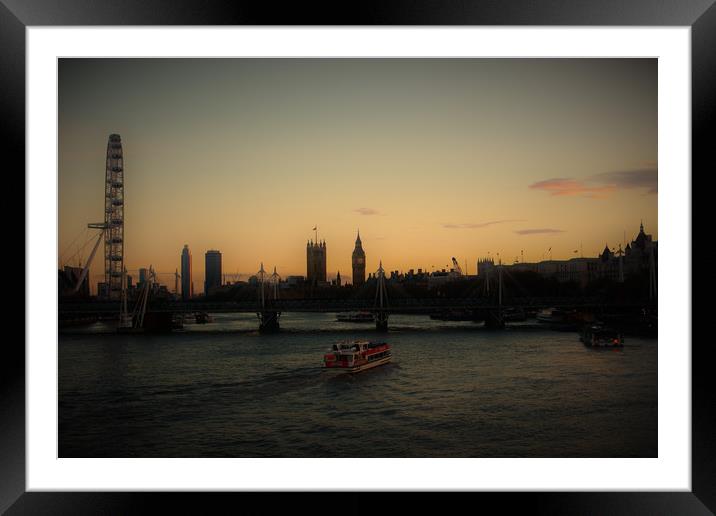 Sunset over London Framed Mounted Print by Neil Greenhalgh
