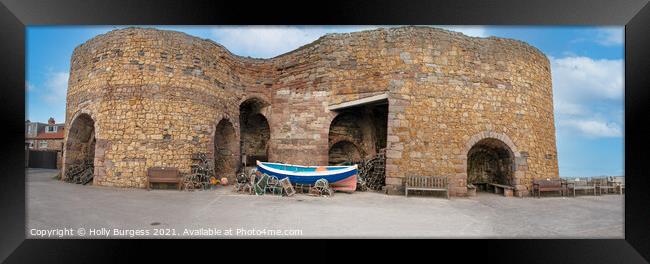 Beadnell Harbour Northumberland Lime Kilns Framed Print by Holly Burgess