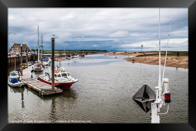 Tranquil Dawn over Wells Harbour Framed Print by Holly Burgess