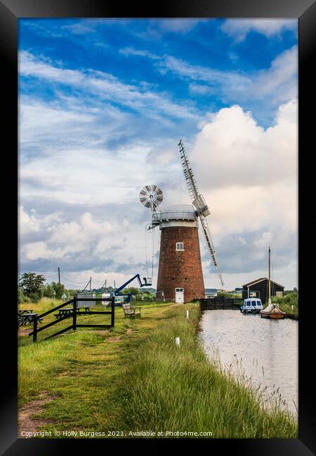 Enigmatic Horsey Windpump: Norfolk's Resilient Ico Framed Print by Holly Burgess
