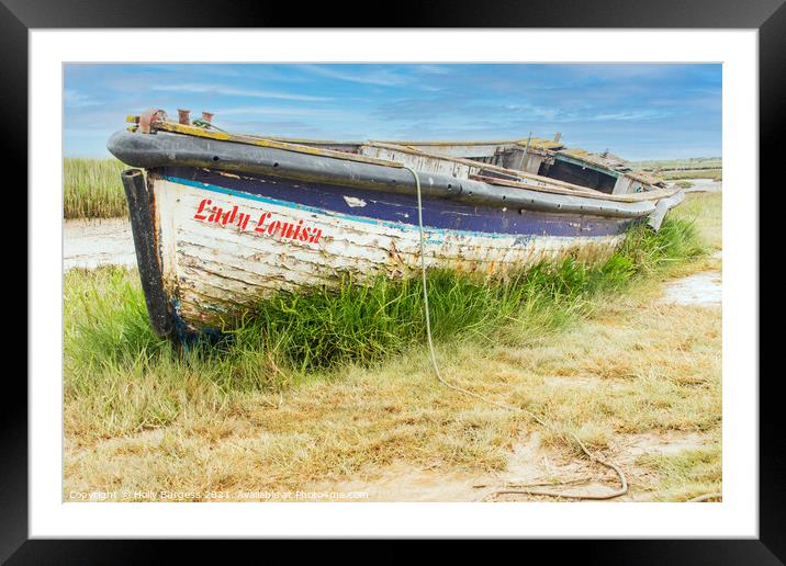 Boat on the Norfolk Broads  Framed Mounted Print by Holly Burgess