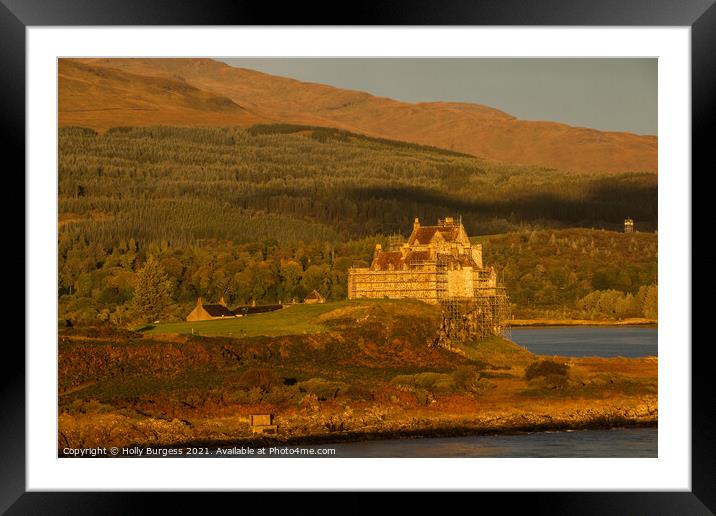 Duart Castle Isle of Mull scotland west coast as the sun is rising,  Framed Mounted Print by Holly Burgess