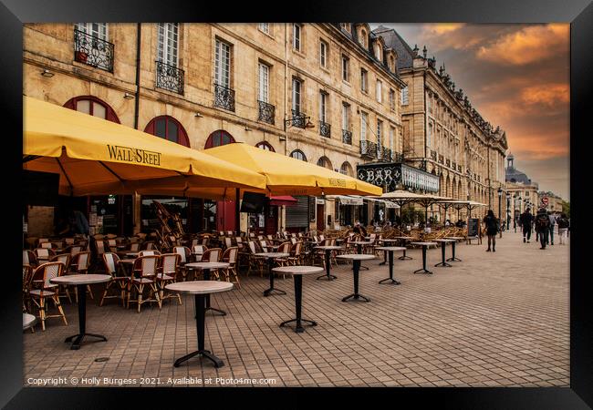Twilight Ambience in Bordeaux Café Framed Print by Holly Burgess