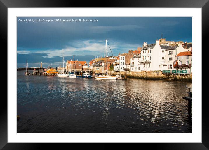 Whitby's Enchanting Twilight: A Gothic Coastal Vis Framed Mounted Print by Holly Burgess