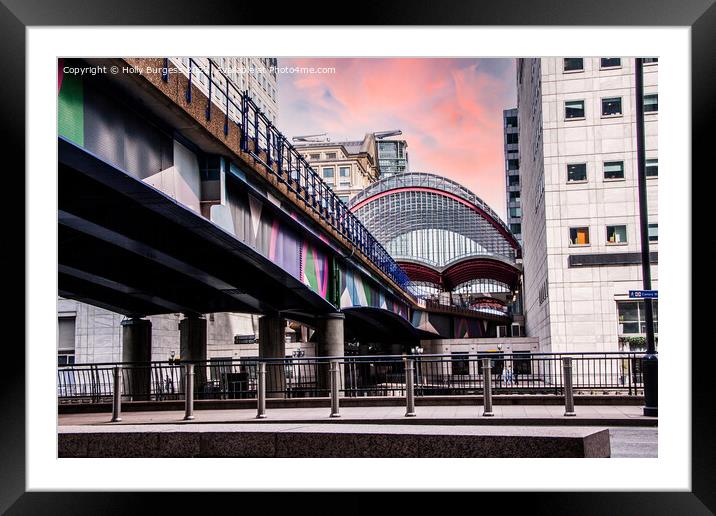 Contemporary Crossrail Place: Canary Wharf's Hub Framed Mounted Print by Holly Burgess