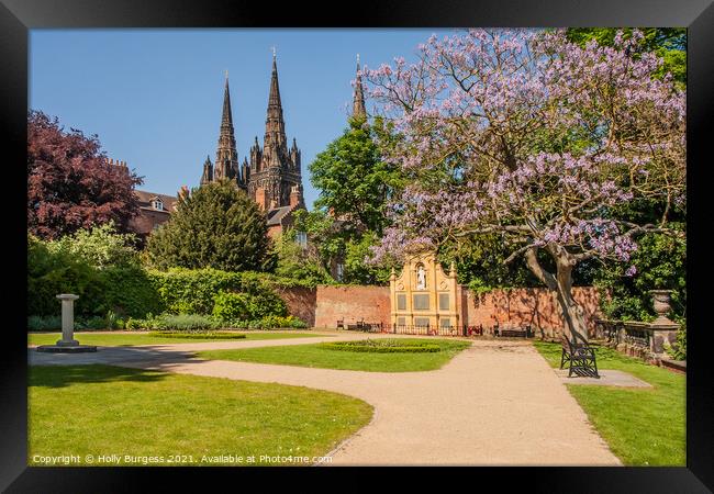 Lichfield Cathedral, only Cathedral with three spires  Framed Print by Holly Burgess