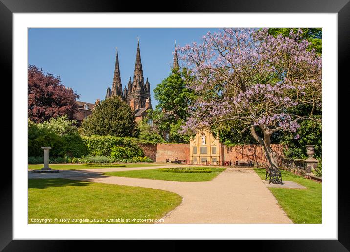 Lichfield Cathedral, only Cathedral with three spires  Framed Mounted Print by Holly Burgess