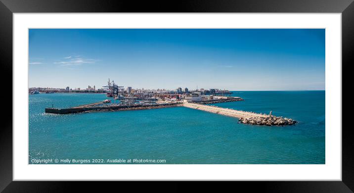 Island of Cadiz looking at the harbour from the se Framed Mounted Print by Holly Burgess