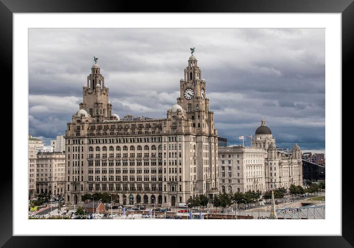 Iconic Liver Building Against Liverpool Skyline Framed Mounted Print by Holly Burgess