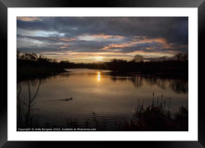 Twilight's Embrace: Loch's Scenic Serenity Framed Mounted Print by Holly Burgess