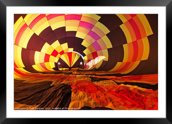 Inside a hot air balloon  ready to take of  Framed Mounted Print by Holly Burgess