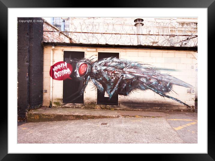Captivating Graffiti Odyssey: Birmingham's Custard Framed Mounted Print by Holly Burgess
