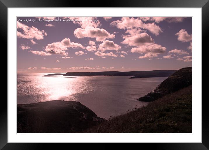 Ethereal Newfoundland Sunset Framed Mounted Print by Holly Burgess