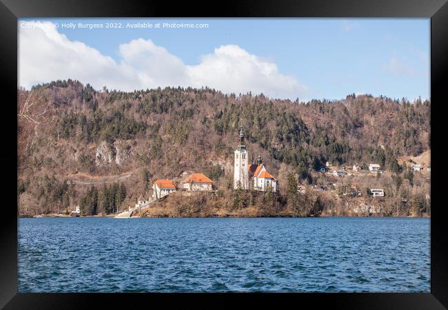 Alpine Reflections: Lake Bled, Slovenia Framed Print by Holly Burgess