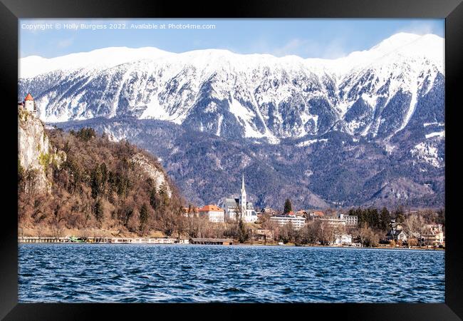 Serene Slovenian Sanctuary: Lake Bled Framed Print by Holly Burgess