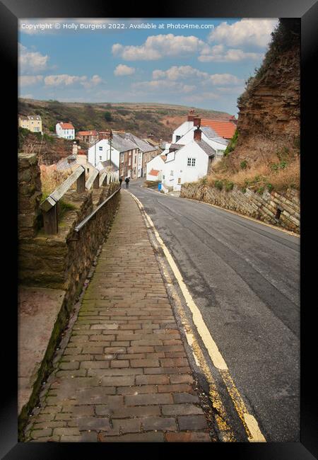 Staithes a beautiful village in Yorkshire, where the sky meets the beach after a long walk  Framed Print by Holly Burgess