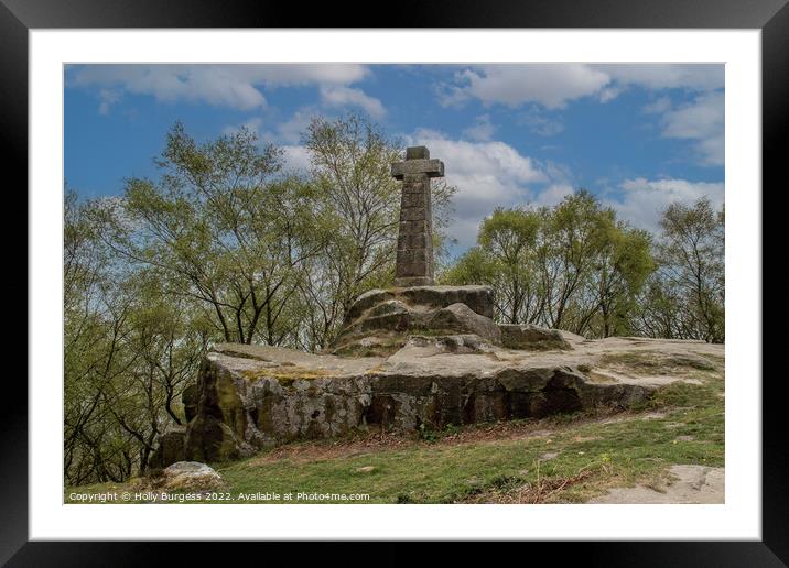 Triumph at Waterloo: Baslow Edge's Monument Framed Mounted Print by Holly Burgess