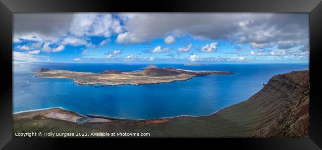 'Panoramic Paradise: Lanzarote's Hidden Gem' Framed Print by Holly Burgess