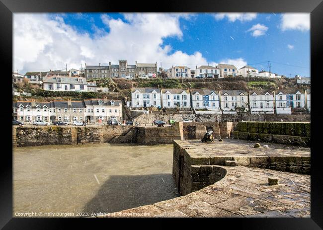 Porthleven, Britain's Southernmost Refuge Harbour Framed Print by Holly Burgess