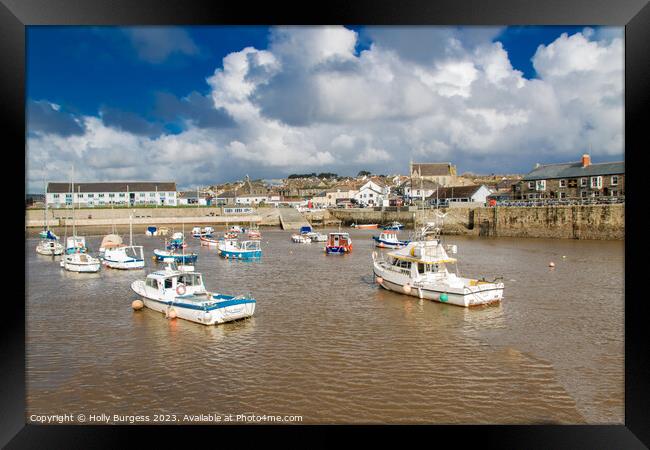 'Quaint Dorset Harbour: A Fisherman's Haven' Framed Print by Holly Burgess