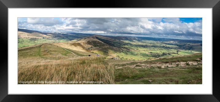 Embracing Mam Tor's Verdant Hues Framed Mounted Print by Holly Burgess