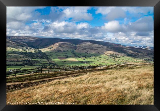Hills of eden Valley laying near Castle-ton in Derbyshire  Framed Print by Holly Burgess