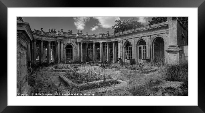 Echoes of Time: Monochrome Architectural Grandeur  Framed Mounted Print by Holly Burgess