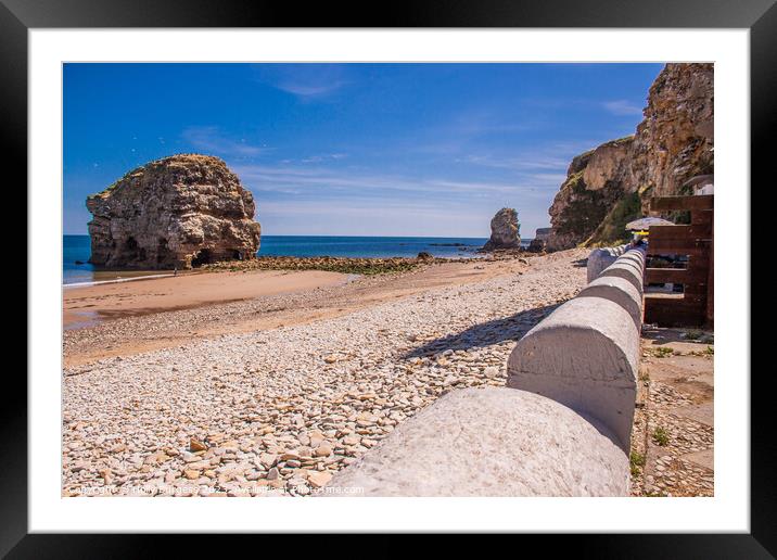 Marsden bay beach  Landscape North Shields  Framed Mounted Print by Holly Burgess