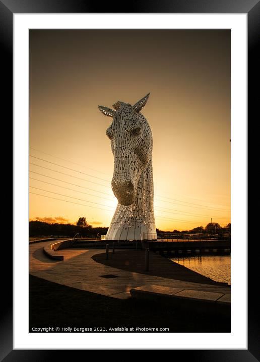 Kelpie horse statue at Helix in Scotland,  Framed Mounted Print by Holly Burgess