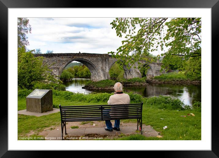 Deep in Throught looking at the Battle of Stirling bridge  Framed Mounted Print by Holly Burgess