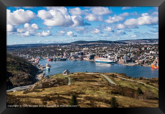 St. Johns: A Canvas of Urban Charm and Nature's Sp Framed Print by Holly Burgess