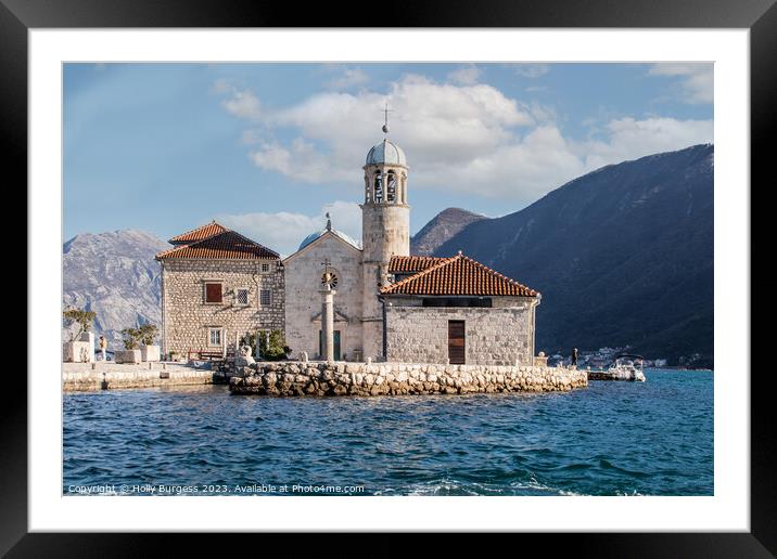 Enchanting Isle of Perast Our Lady of the Rocks  Framed Mounted Print by Holly Burgess