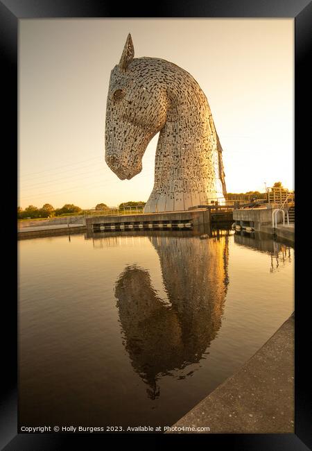 'Sublime Kelpies at Dusk' Framed Print by Holly Burgess