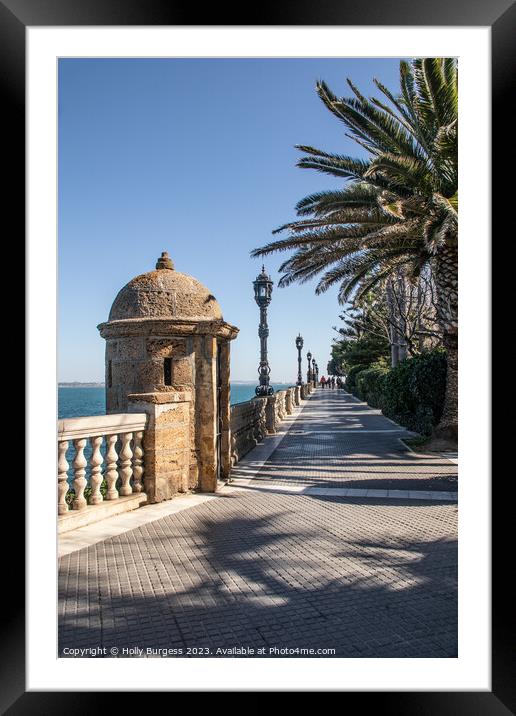Cadiz Spain the harbour wall  Framed Mounted Print by Holly Burgess