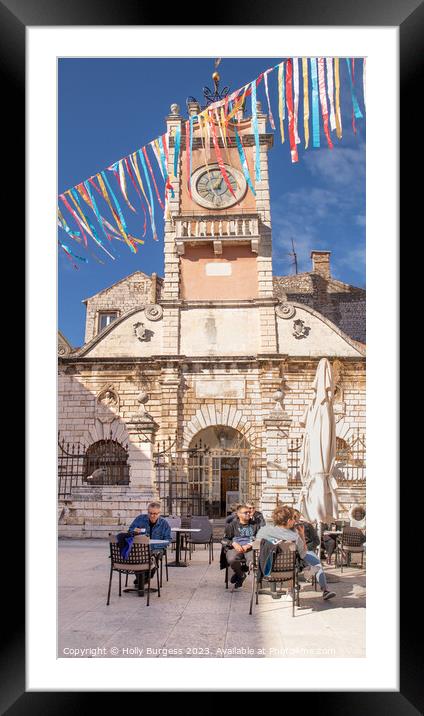Building Peoples Town Square Zadar  Framed Mounted Print by Holly Burgess