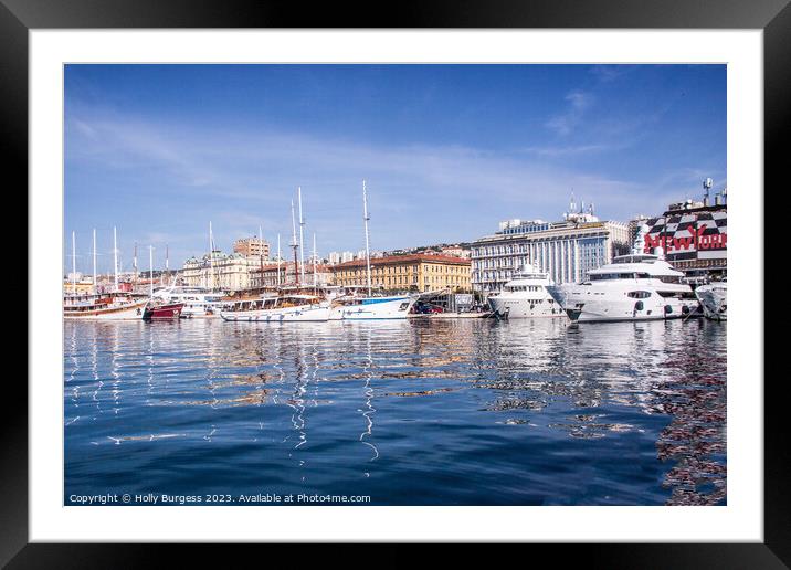 Rijeka Marina, Croatian Port on Kvarner Bay Framed Mounted Print by Holly Burgess