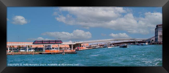 The Venice Santa Lucia Train Station  Framed Print by Holly Burgess