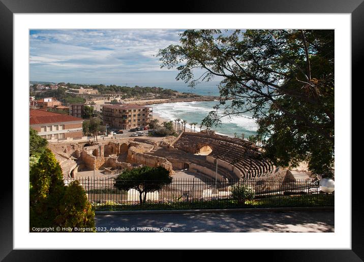 Tarragona Amphitheatre is a Roman amphitheatre  Framed Mounted Print by Holly Burgess