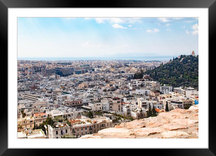 View of the city of Athens Greece Framed Mounted Print by Holly Burgess