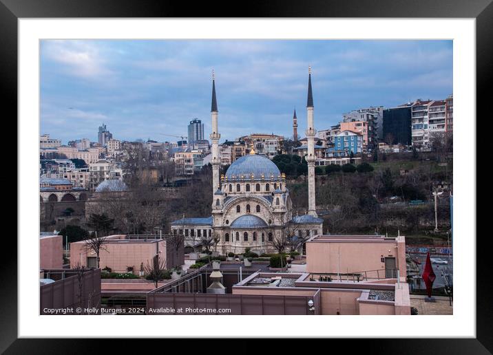 Blue Mosque Istanbul  Framed Mounted Print by Holly Burgess