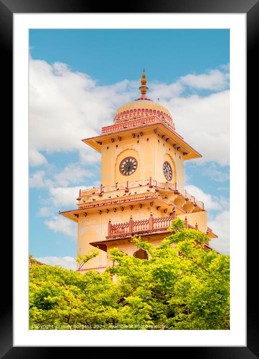 Clock tower in Jaipur India  Framed Mounted Print by Holly Burgess