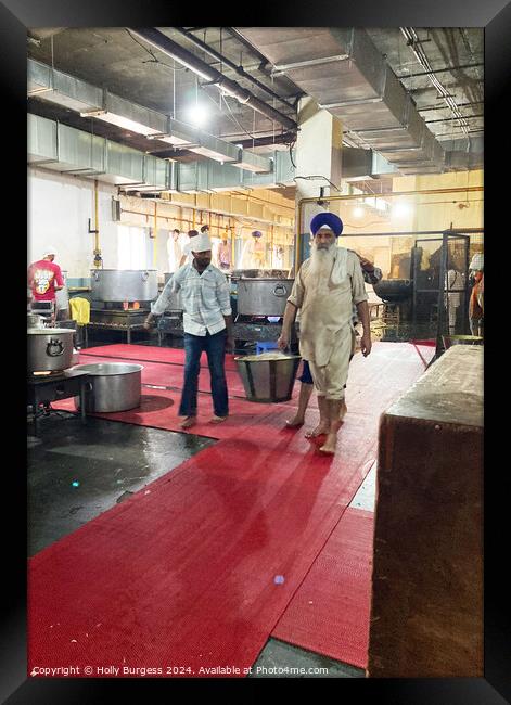 Kitchen inside the Golden temple area, Amritsar,  Framed Print by Holly Burgess