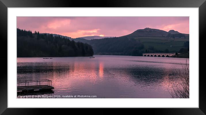 LADYBOWERS DAM DERBYSHIRE  Framed Mounted Print by Holly Burgess