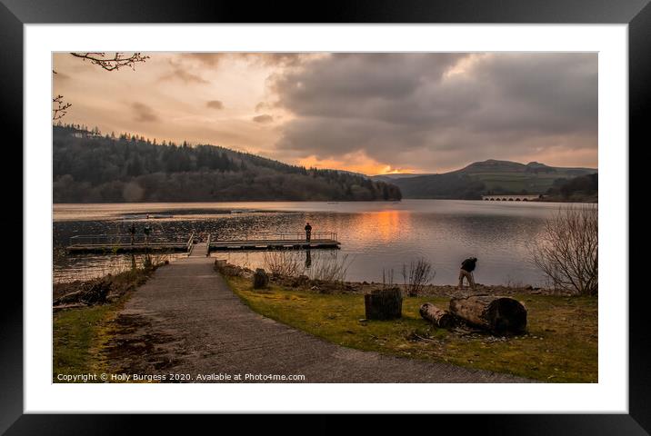 Sunset Serenity at Ladybower Dam Framed Mounted Print by Holly Burgess